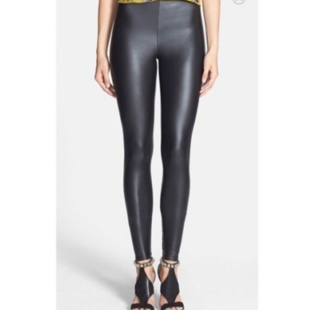 Leith High Waist Vegan Faux Leather Legging Pants - Picture 7 of 7